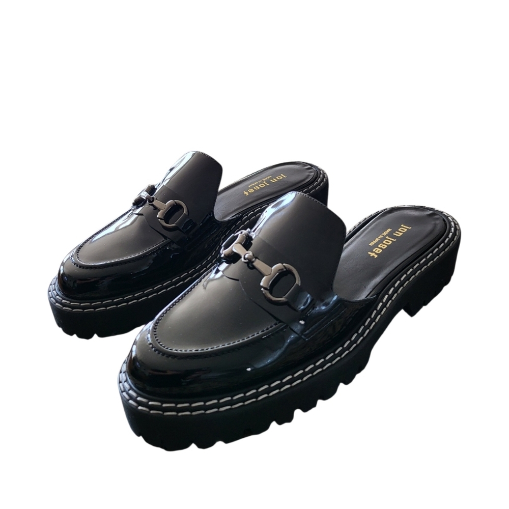 Jon Josef Patent Leather Mule Loafers – Size 40 (Black)